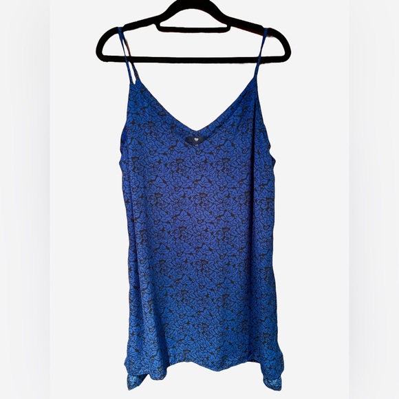 2/$15 - Blue & Black Floral Slip Dress (GAP) - Picture 1 of 8